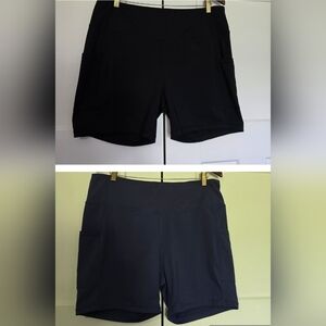 2 Pair Baleaf Black and Blue Bike Shorts